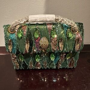 Kurt Geiger Green Sequin & Jewel Embellished Top Handle Bag! FIRM PRICE. Dropped